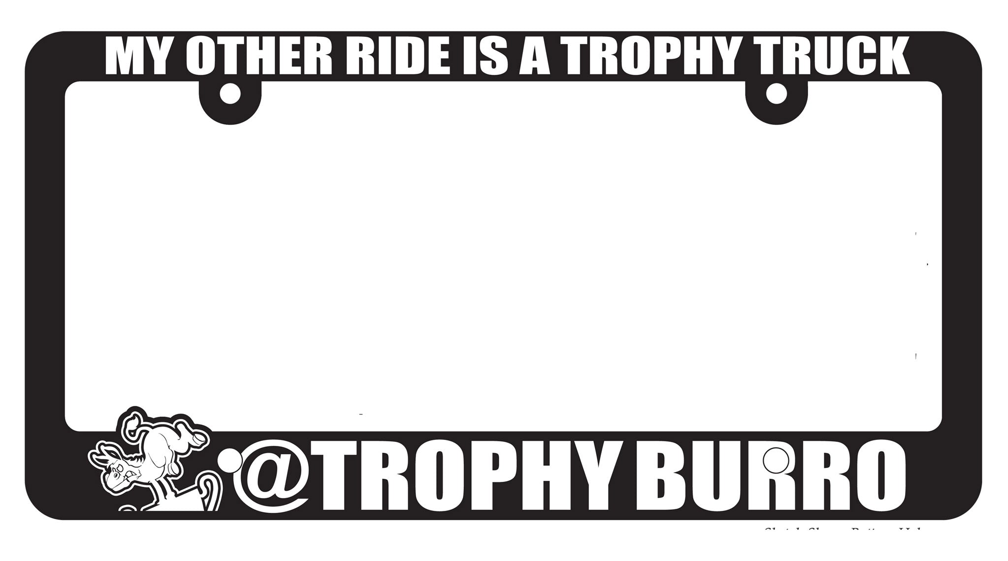 Black License Plate Frame 'My Other Ride Is A Unicorn' - Novelty Auto Accessory